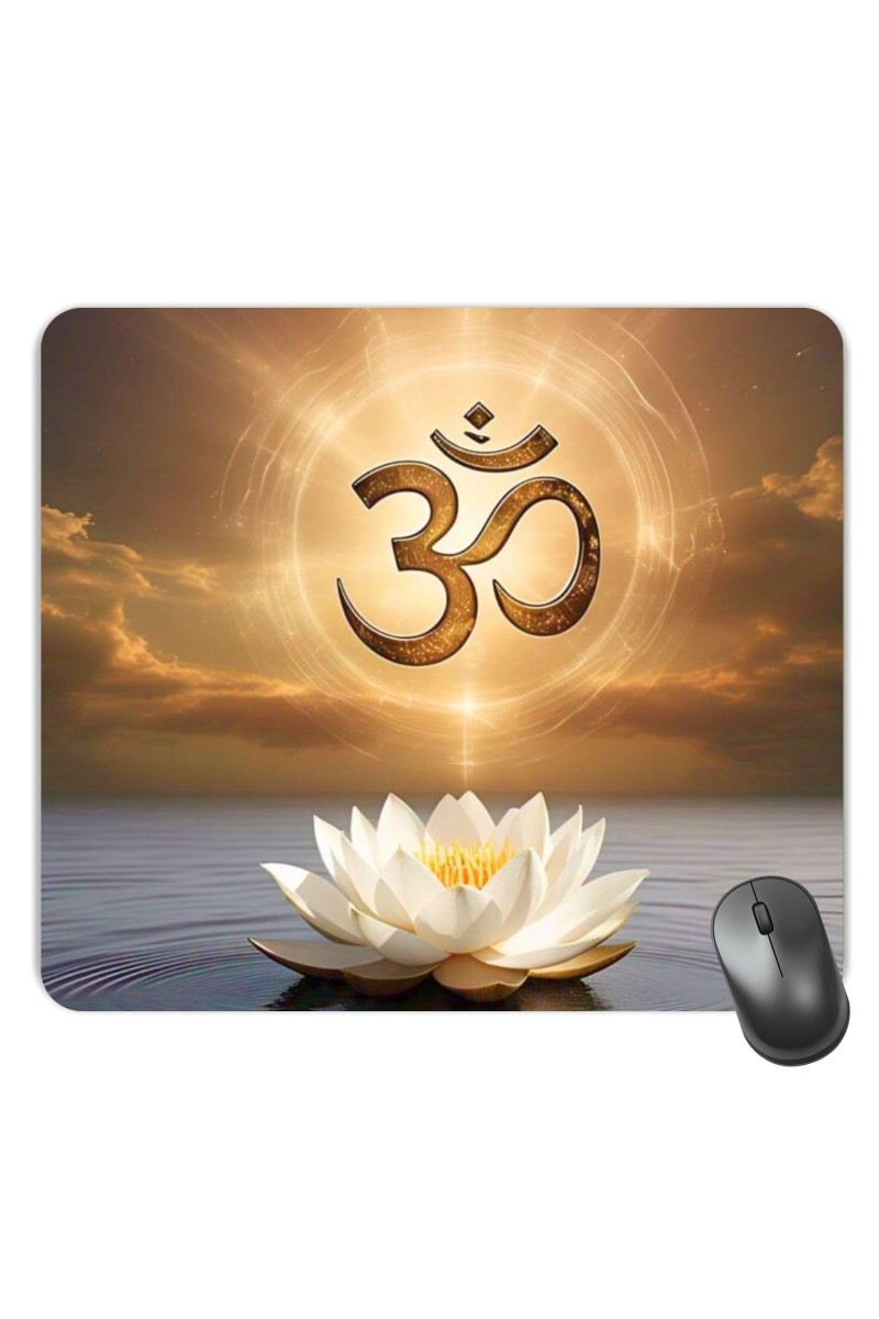 Customized Om Symbol Picture Sublimation Mouse Pad | 8 X 7.5 Inch | Smooth Cloth Surface | Non-Slip Rubber Base | Personalized Mousepad for Laptop & Desktop (F17033)