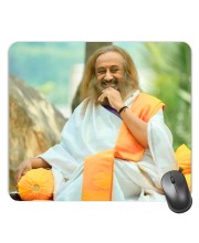 Customized Sri Sri Ravi Shankar Ji Picture Sublimation Mouse Pad | 8 X 7.5 Inch | Smooth Cloth Surface | Non-Slip Rubber Base | Personalized Mousepad for Laptop & Desktop (F17139)
