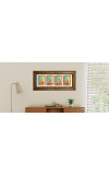 Hitech Sales Goddess Laxmi, Saraswati Devi, Lord Ganesh, Devi Durga God Photos in One Photo Frame (16.6 x 6.6 inches, Golden, Pvc Frame)