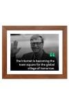 Bill Gates & Famous Quote Brown Frame, 12x16InchesInspirational Wall Art for Office, Home DecorIdeal Spiritual Gift