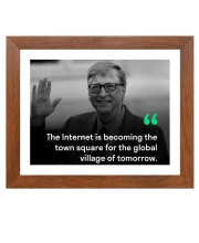 Bill Gates & Famous Quote Brown Frame, 12x16InchesInspirational Wall Art for Office, Home DecorIdeal Spiritual Gift