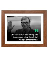 Bill Gates & Famous Quote Brown Frame, 14x18InchesInspirational Wall Art for Office, Home DecorIdeal Spiritual Gift