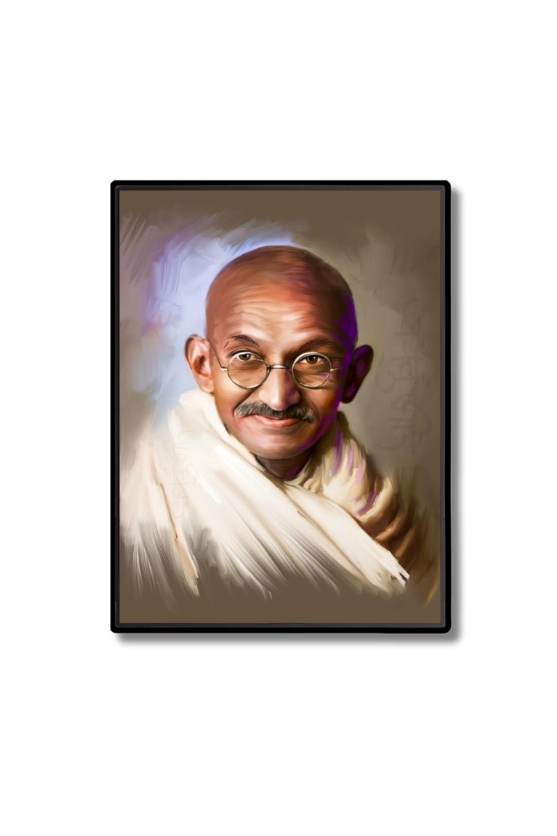 Mahatma Gandhi Laminated Photo - 5x7 Inches, Divine Blessings for Home & Office and Temple Decoration