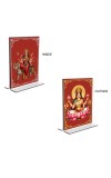 Debi Lakshmi & Debi Durga Acrylic T-Style Photo Stand - 9x11 Inches, Compact and Stylish Spiritual Display, easily change 2 photos (Pack of 1)