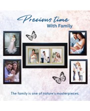 Hitech Family Photo Frame set of 5 individual wall photo frame with MDF plaque (Only Frame) For Anniversary, Birthday And All Occasions Frame (Wall Mount, Black)