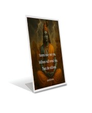 Car Desk/Table Top Shree Krishna Acrylic L-Style Photo Stand - 2.5x3.5 Inches, Compact And Stylish Spiritual Display (F6680)