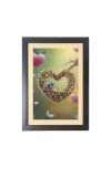 Beautiful bird with a heart shape flowers Black Photo Frame Funny Animal and Bird Cartoon Art