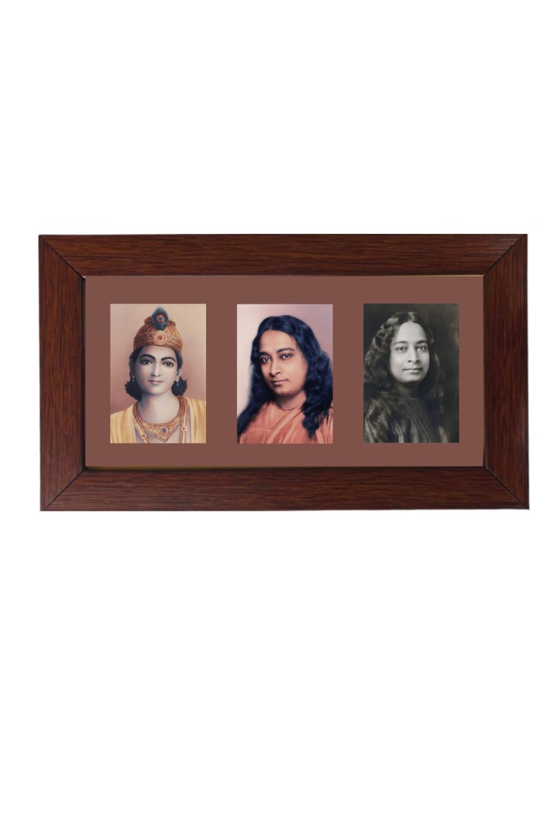 Sri Krishna, Sri Paramahansa Yogananda Color Photo Frame - 5x7 Inch, Elegant Religious Home & Temple Decor
