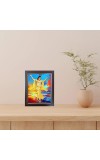 Hitech Sales Shri Chaitanya Mahaprabhu Photo Frame for Pooja Room, Temple Decor, Home Decoration and Gift (Wall and Tabletop, Rectangular, Polystyrene Frame, Printed Photo, 24 x 29 cm, Black)