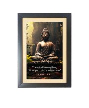 Buddha & His Famous Quote Photo Frame - Brown Frame, 11x15 Inches, Perfect for Office & Wall Decoration, Ideal Gift