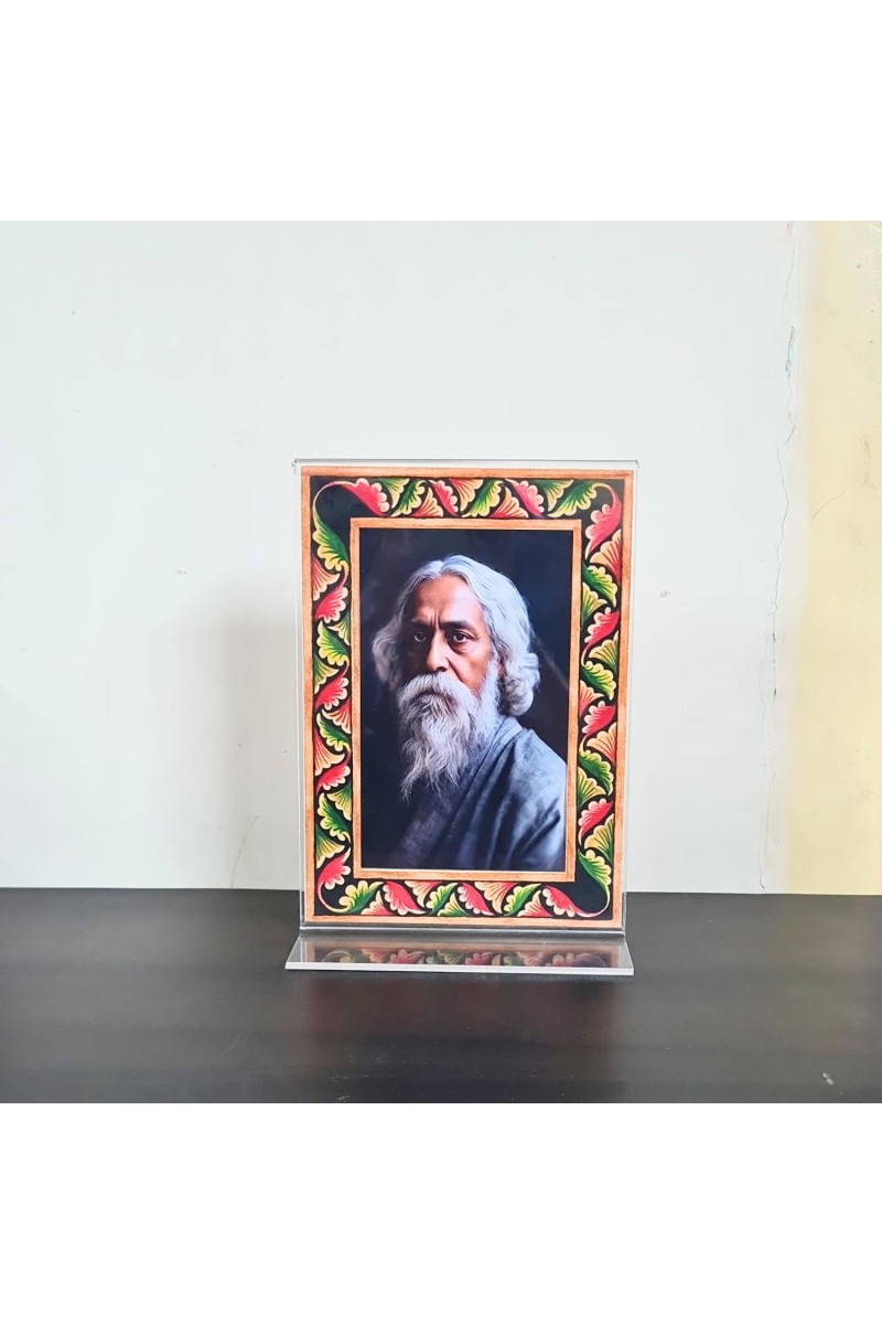 HiTechMart Kabi Guru Rabindra Nath Tagore Acrylic Photo Frame, Hindu God Idol Picture for Home, Office and Mandir, Decorative Frame for Pooja and Gifting