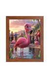 AI Funny Flamingo Art Picture for Kids - 16x20 inches, Brown Color - Perfect Wall Decor for Children's Room