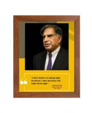 Shree Ratan Naval Tata & Famous Quote Brown Frame, 10x14InchesInspirational Wall Art for Office, Home DecorIdeal Spiritual Gift
