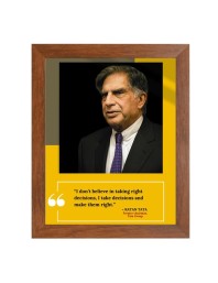 Shree Ratan Naval Tata & Famous Quote Brown Frame, 18x22InchesInspirational Wall Art for Office, Home DecorIdeal Spiritual Gift