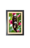 The cute sloths Black Photo Frame Funny Animal and Bird Cartoon Art