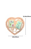 Heart-Shaped Wall Hanging Photo Frame for 2 Photos – Light pink Decorative Double Picture Frame – 12x13 Inch Wall Décor for Bedroom, Living Room & Hall (Light Pink)