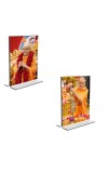 Car Desk/Table Top Swaminarayan Acrylic T-Style Photo Stand - 2.5x3.5 Inches, Compact and Stylish Spiritual Display, easily change 2 photos (Pack of 1)