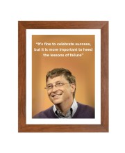 Bill Gates & Famous Quote Brown Frame, 14x18InchesInspirational Wall Art for Office, Home DecorIdeal Spiritual Gift