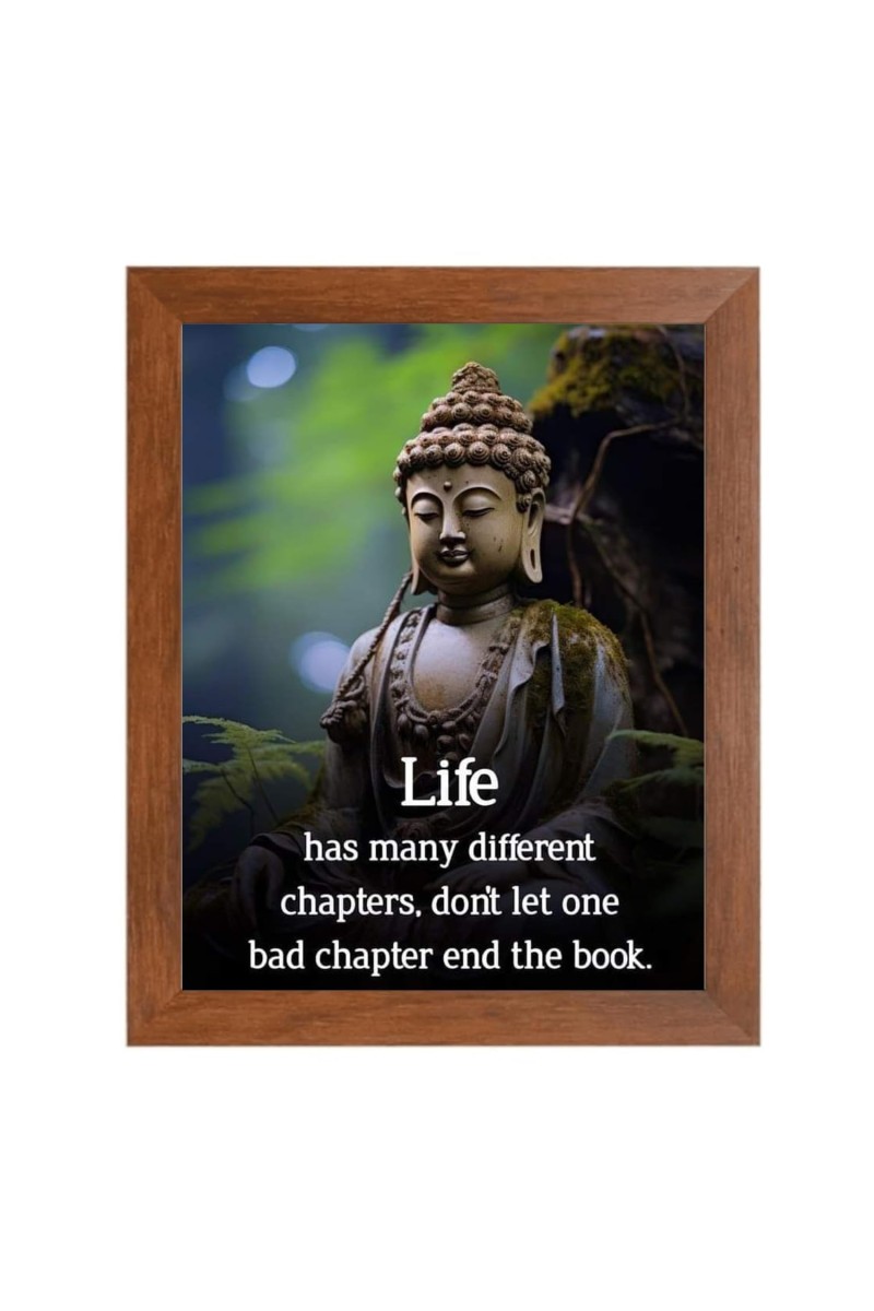 Buddha & Famous Quote Brown Frame, 10x14InchesInspirational Wall Art for Office, Home DecorIdeal Spiritual Gift