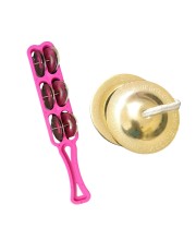 HiTechMart Kartal & Manjira Set – Traditional Bhajan & Kirtan Musical Instrument | Khartal for Temple, Aarti, Pooja, Devotional Music | Durable Metal & Plastic Design | Clear, Resonant Sound