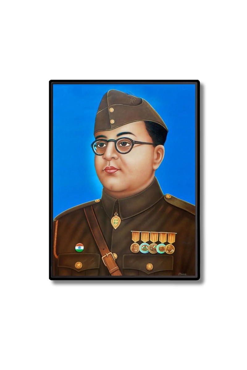 Netaji Subhash Candra Bose Laminated Photo - 5x7 Inches, Divine Blessings for Home & Office and Temple Decoration