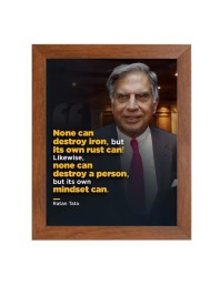 Shree Ratan Naval Tata & Famous Quote Brown Frame, 16x20InchesInspirational Wall Art for Office, Home DecorIdeal Spiritual Gift