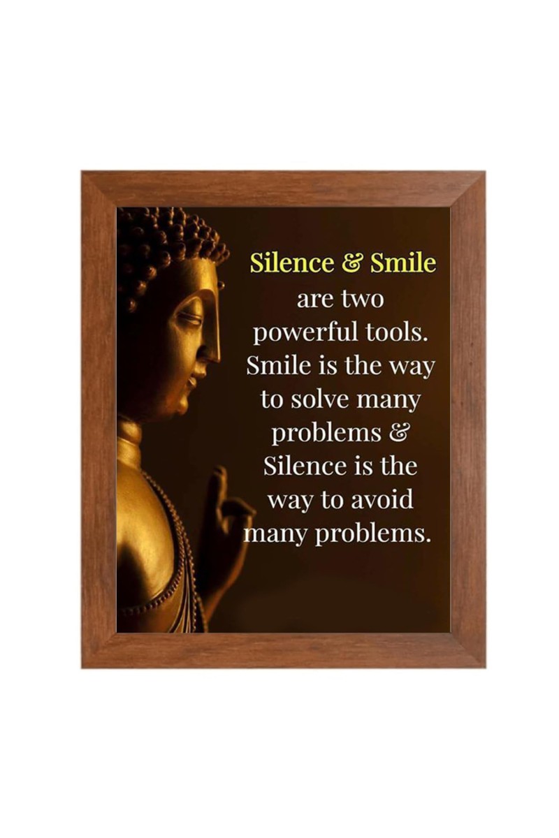 Buddha & Famous Quote Brown Frame, 14x18InchesInspirational Wall Art for Office, Home DecorIdeal Spiritual Gift
