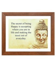 Buddha & Famous Quote Brown Frame, 18x22InchesInspirational Wall Art for Office, Home DecorIdeal Spiritual Gift