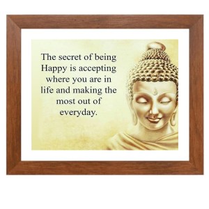 Buddha & Famous Quote Brown Frame, 18x22InchesInspirational Wall Art for Office, Home DecorIdeal Spiritual Gift