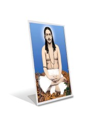 Car Desk/Table Top Nigamananda Paramahansa Acrylic L-Style Photo Stand - 2.5x3.5 Inches, Compact And Stylish Spiritual Display (F6691)