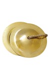 HiTechMart Handcrafted Brass Manjeera – 9cm Indian Classical Musical Instrument for Bhajan, Kirtan, Puja – Traditional Cymbals with Clear, Resonant Sound – 185gm Lightweight with Durable String