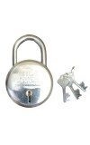 HiTechMart - METLOX Round Padlock 65mm with 8 Steel Levers, Double Locking Mechanism, Heavy Duty Iron Body with 3 Keys – Ideal for Home, Office, and Outdoor Security