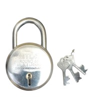 HiTechMart - METLOX Round Padlock 65mm with 8 Steel Levers, Double Locking Mechanism, Heavy Duty Iron Body with 3 Keys – Ideal for Home, Office, and Outdoor Security