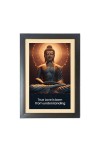 Buddha & His Famous Quote Photo Frame - Brown Frame, 11x15 Inches, Perfect for Office & Wall Decoration, Ideal Gift