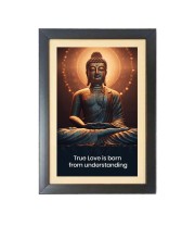 Buddha & His Famous Quote Photo Frame - Brown Frame, 11x15 Inches, Perfect for Office & Wall Decoration, Ideal Gift