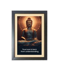 Buddha & His Famous Quote Photo Frame - Brown Frame, 11x15 Inches, Perfect for Office & Wall Decoration, Ideal Gift