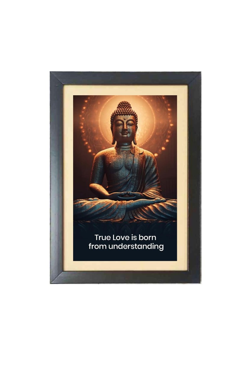 Buddha & His Famous Quote Photo Frame - Brown Frame, 11x15 Inches, Perfect for Office & Wall Decoration, Ideal Gift