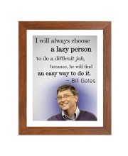 Bill Gates & Famous Quote Brown Frame, 14x18InchesInspirational Wall Art for Office, Home DecorIdeal Spiritual Gift