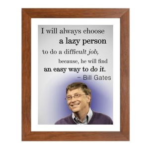 Bill Gates & Famous Quote Brown Frame, 12x16InchesInspirational Wall Art for Office, Home DecorIdeal Spiritual Gift