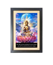 Buddha & His Famous Quote Photo Frame - Brown Frame, 11x15 Inches, Perfect for Office & Wall Decoration, Ideal Gift