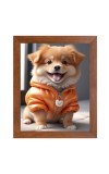 AI Funny Cute Dog Art Picture for Kids - 10x14 inches, Brown Color - Perfect Wall Decor for Children's Room