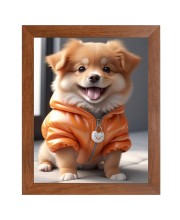 AI Funny Cute Dog Art Picture for Kids - 10x14 inches, Brown Color - Perfect Wall Decor for Children's Room