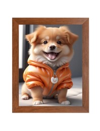 AI Funny Cute Dog Art Picture for Kids - 18x22 inches, Brown Color - Perfect Wall Decor for Children's Room
