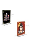 Lord Shiva Acrylic T-Style Photo Stand - 9x11 Inches, Compact and Stylish Spiritual Display, easily change 2 photos (Pack of 1)