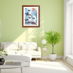 AI Funny Cute Birds Art Picture for Kids - 12x16 inches, Brown Color - Perfect Wall Decor for Children's Room