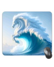 Customized Horse in Water Picture Sublimation Mouse Pad | 8 X 7.5 Inch | Smooth Cloth Surface | Non-Slip Rubber Base | Personalized Mousepad for Laptop & Desktop (F17359)