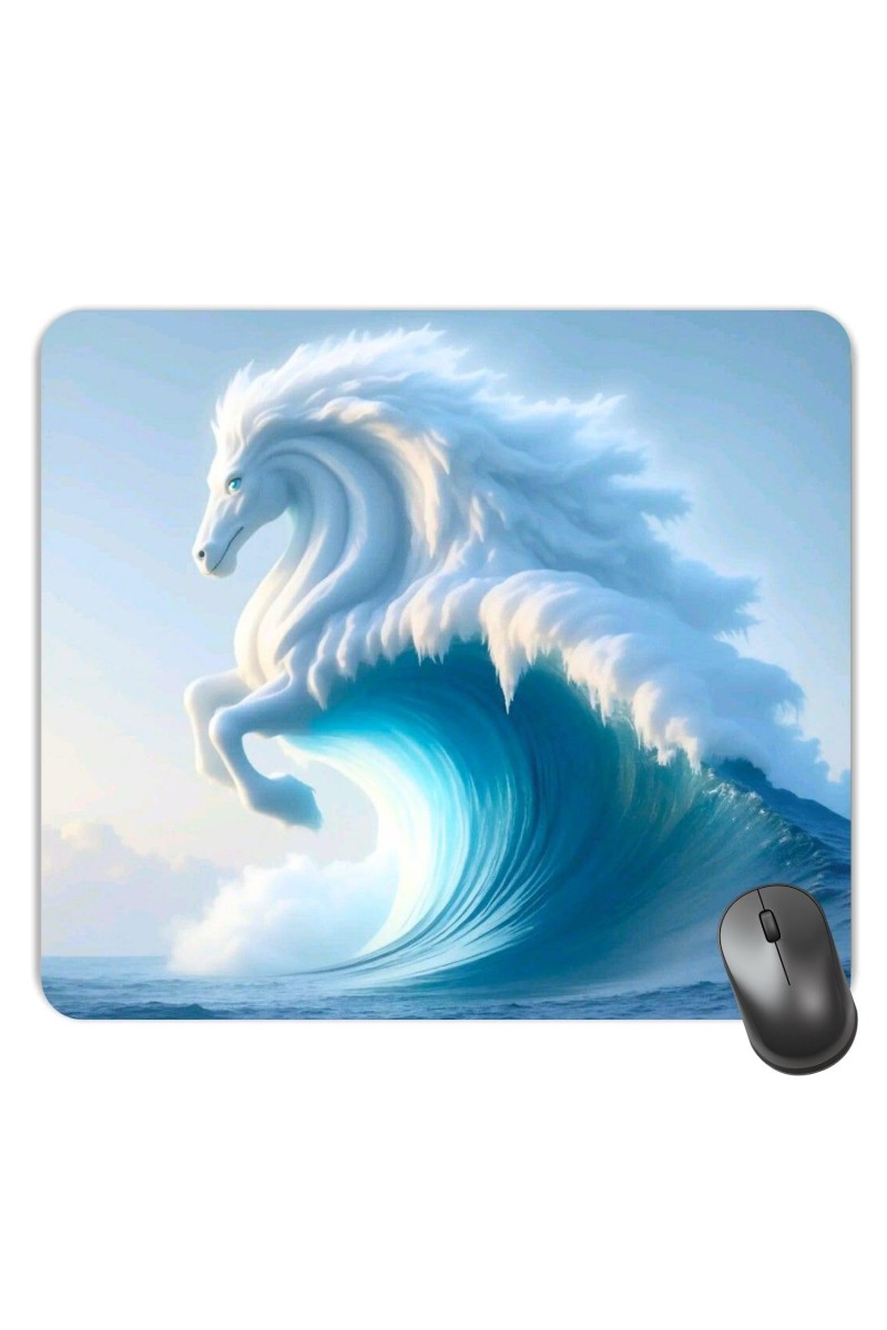 Customized Horse in Water Picture Sublimation Mouse Pad | 8 X 7.5 Inch | Smooth Cloth Surface | Non-Slip Rubber Base | Personalized Mousepad for Laptop & Desktop (F17359)