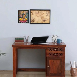 Hitech Sales Lord Vishnu Polystyrene Photo Frame for Pooja Room, Temple Decor, Home Decoration and Gifting (Wall and Tabletop, Rectangular, Printed Photo, 7.12 x 9.12 inches Frame, Black)
