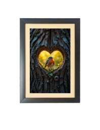 The lovely bird Photo Frame Funny Animal and Bird Cartoon Art, Black color, 17x21 Inch