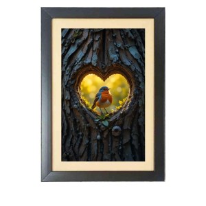 The lovely bird Photo Frame Funny Animal and Bird Cartoon Art, Black color, 19x23 Inch